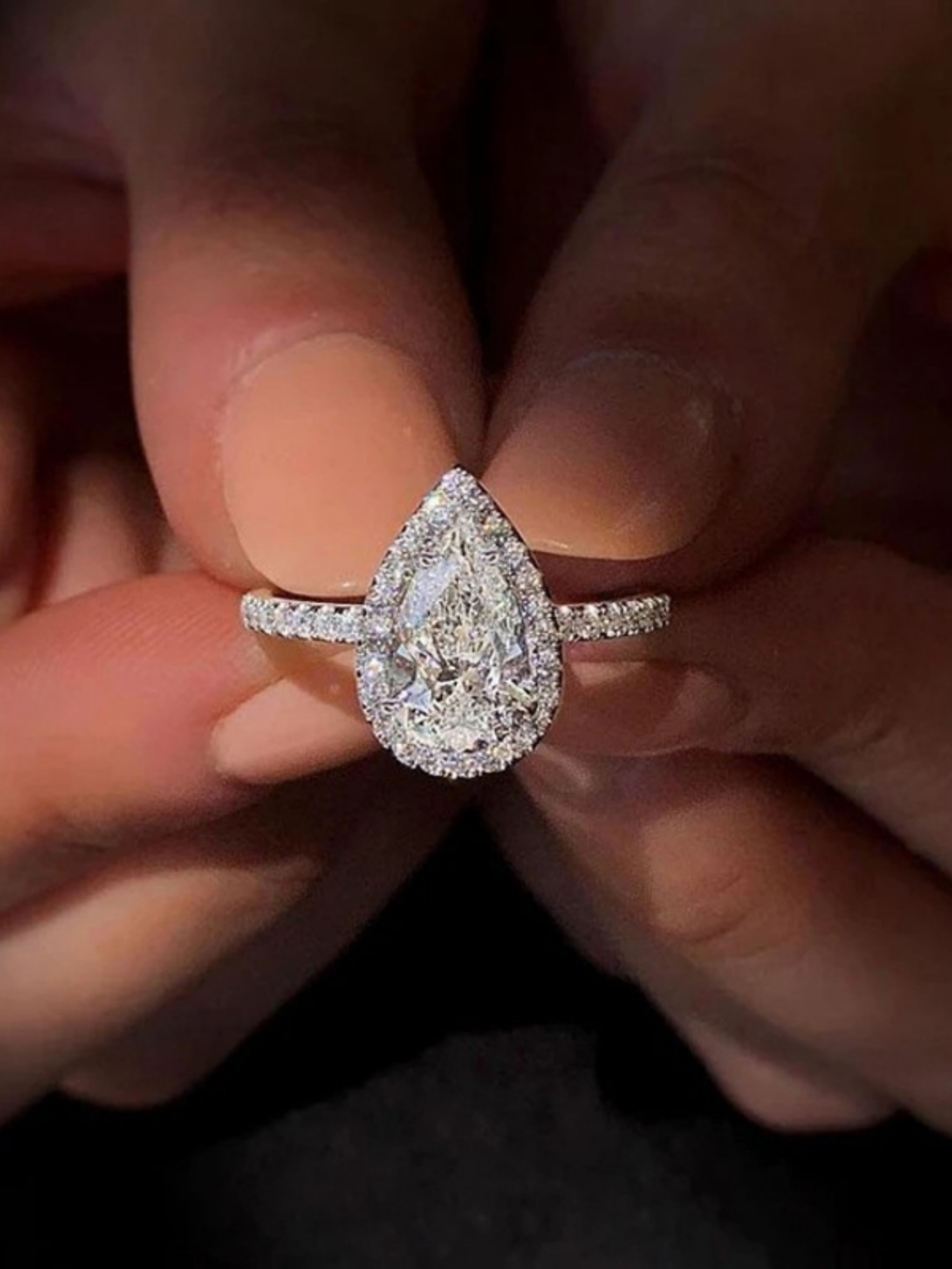 Embellished Pear-Shaped Ring