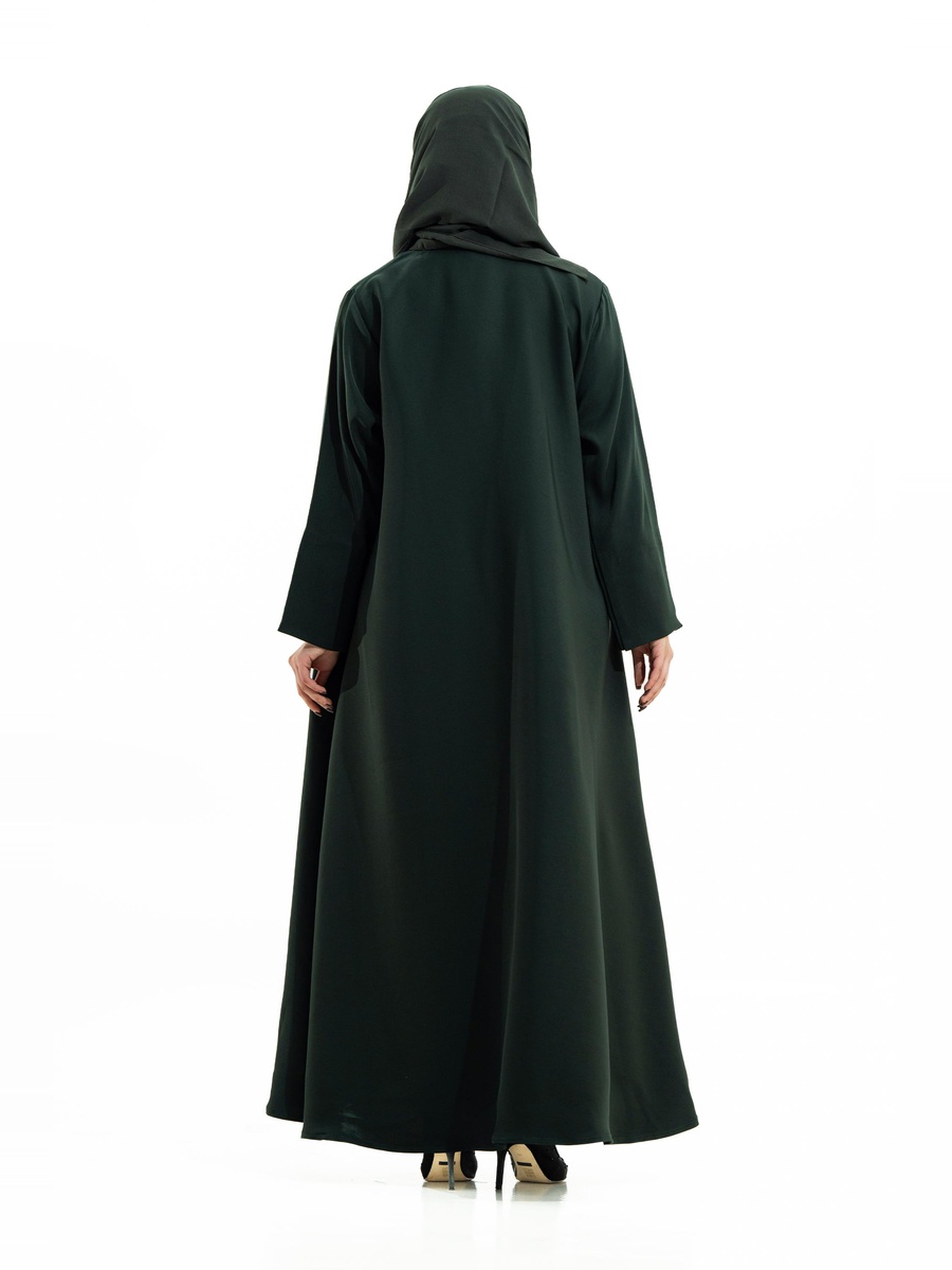 Olive Green Floral Embroidered Abaya