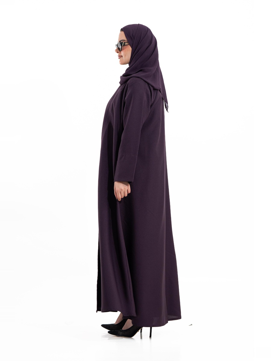 Purple Floral Embellished Abaya