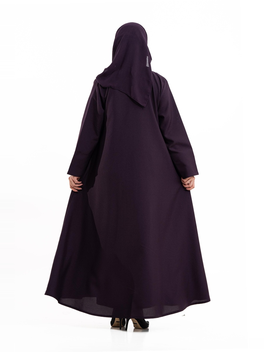 Purple Floral Embellished Abaya