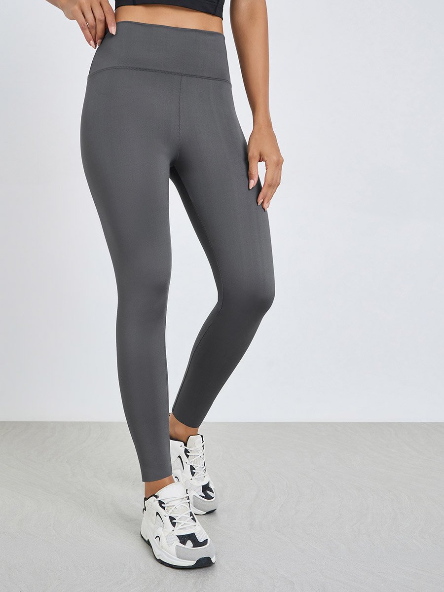 Grey Solid Active Leggings