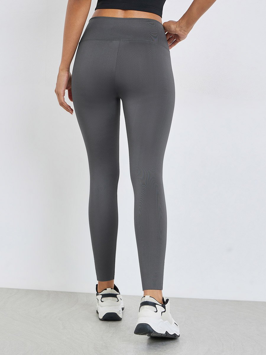 Grey Solid Active Leggings