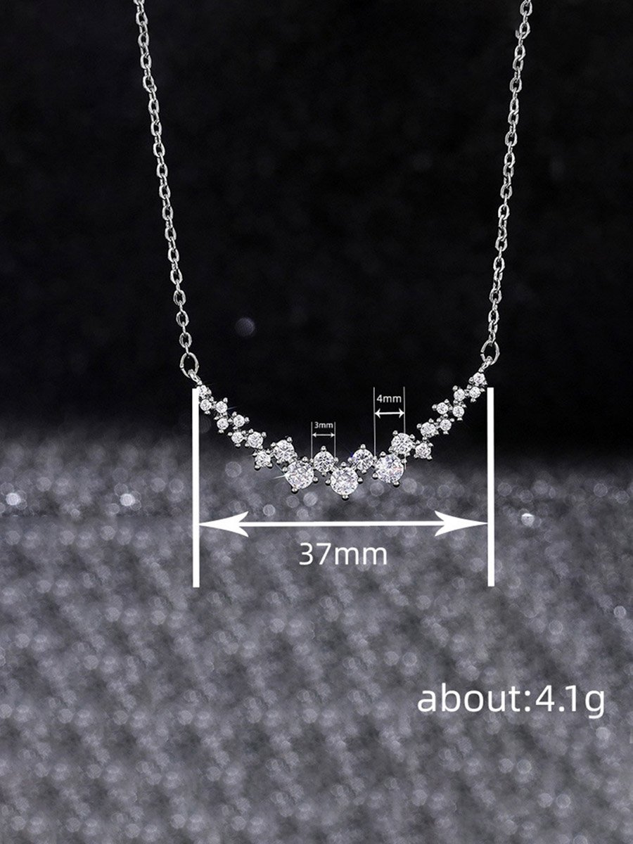 Silver Crystal Cluster Necklace
