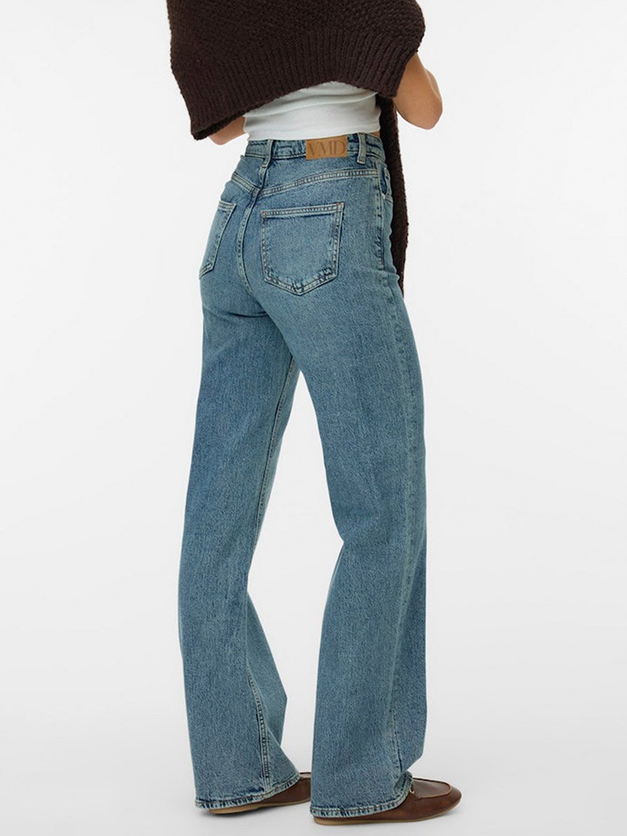 Blue Tessa High Rise Wide Leg Jeans