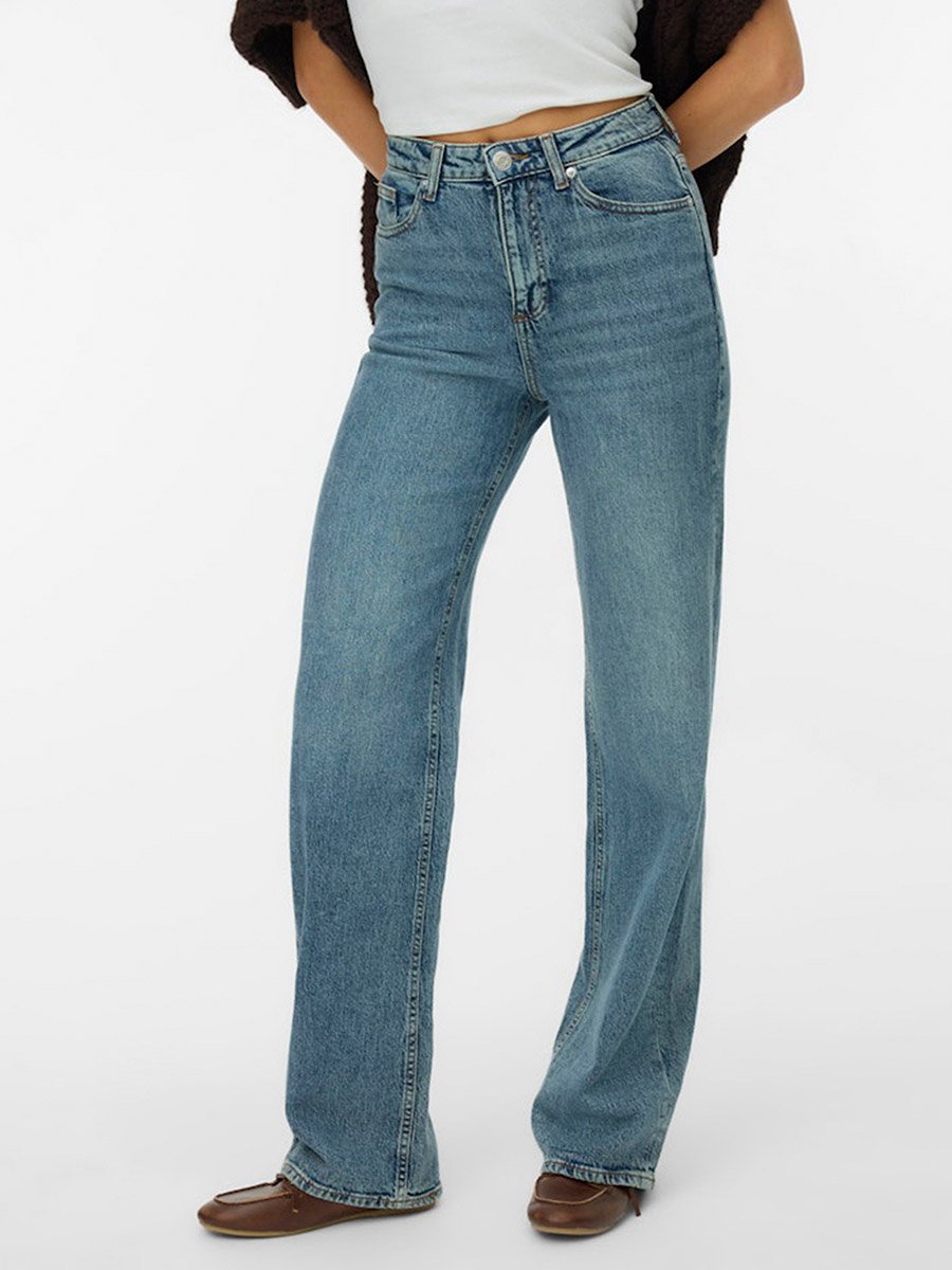Blue Tessa High Rise Wide Leg Jeans