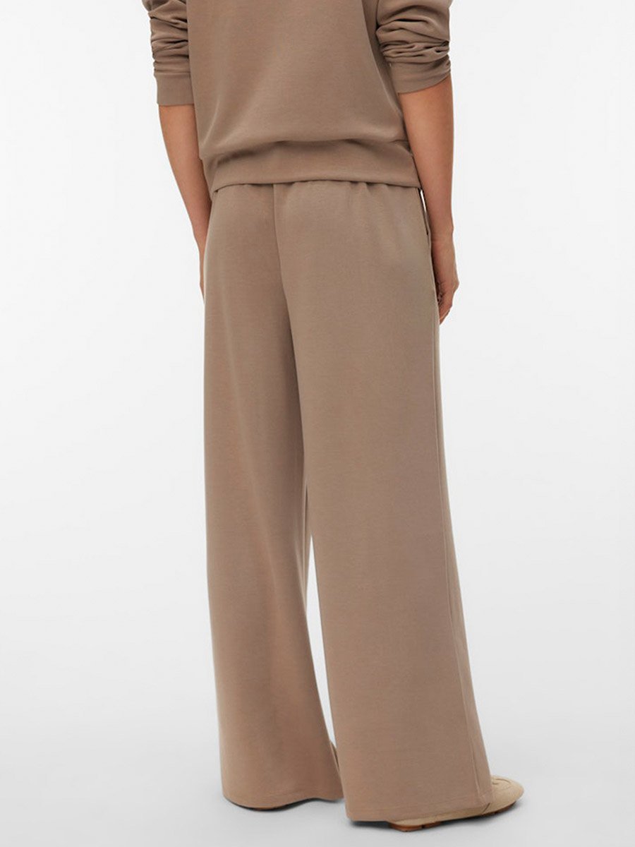 Brown Julia High Rise Solid Straight Pants