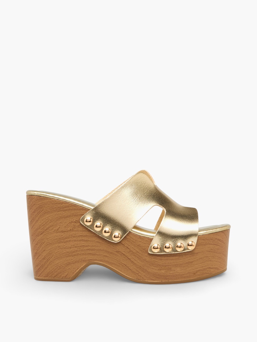 Women Metallic Platform Heel Sandals