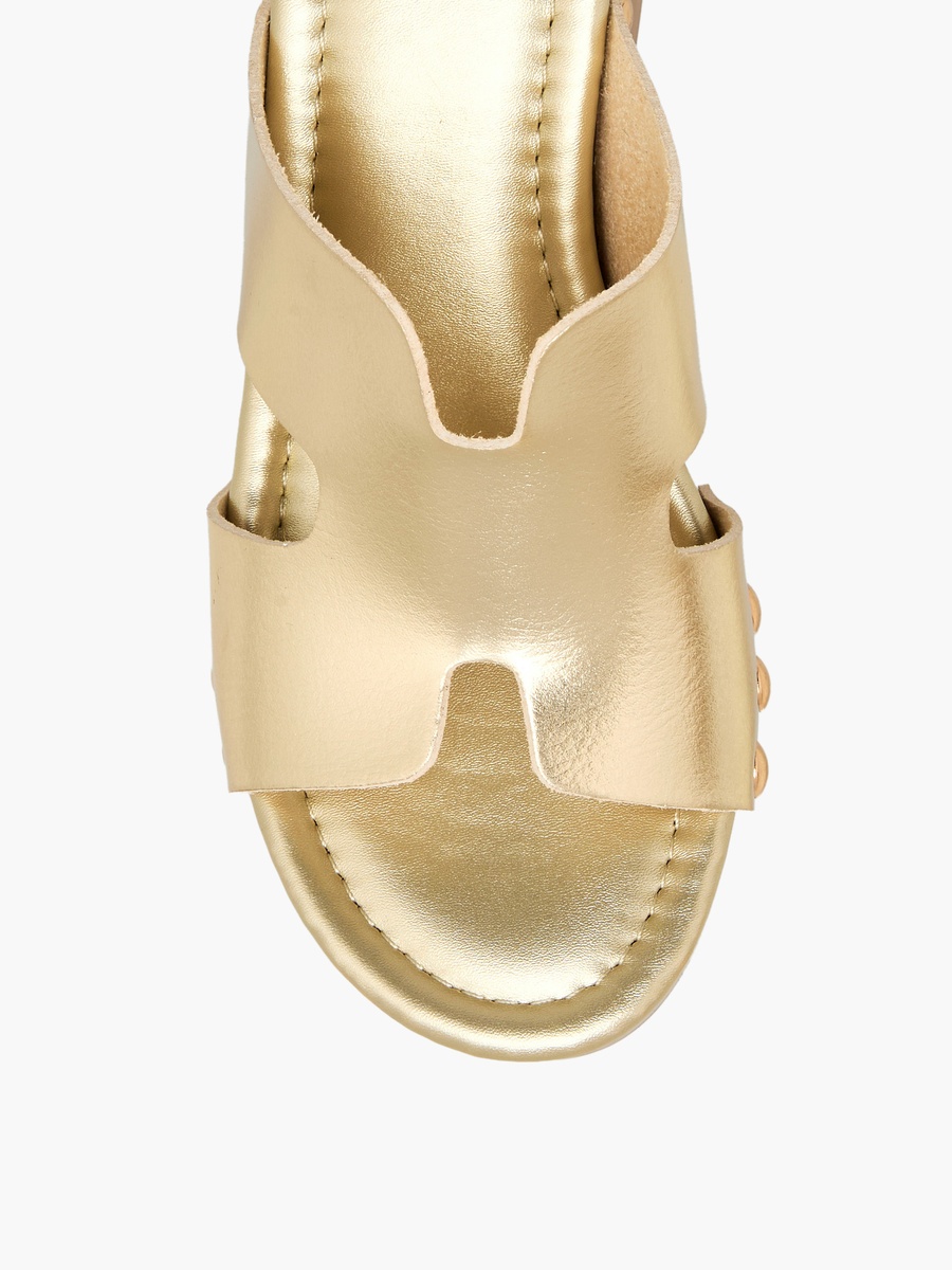 Women Metallic Platform Heel Sandals