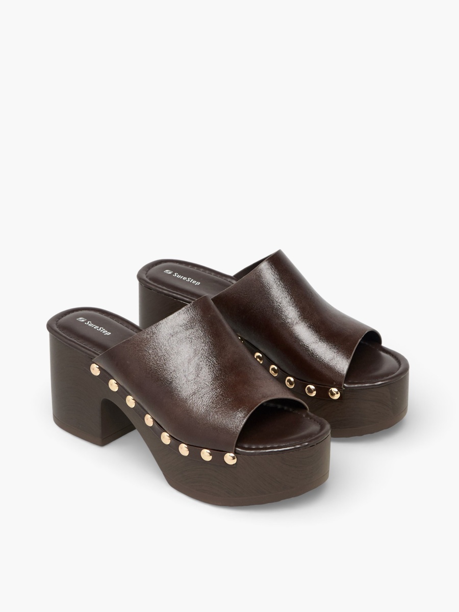 Women Stud Embellished Platform Heel Sandals