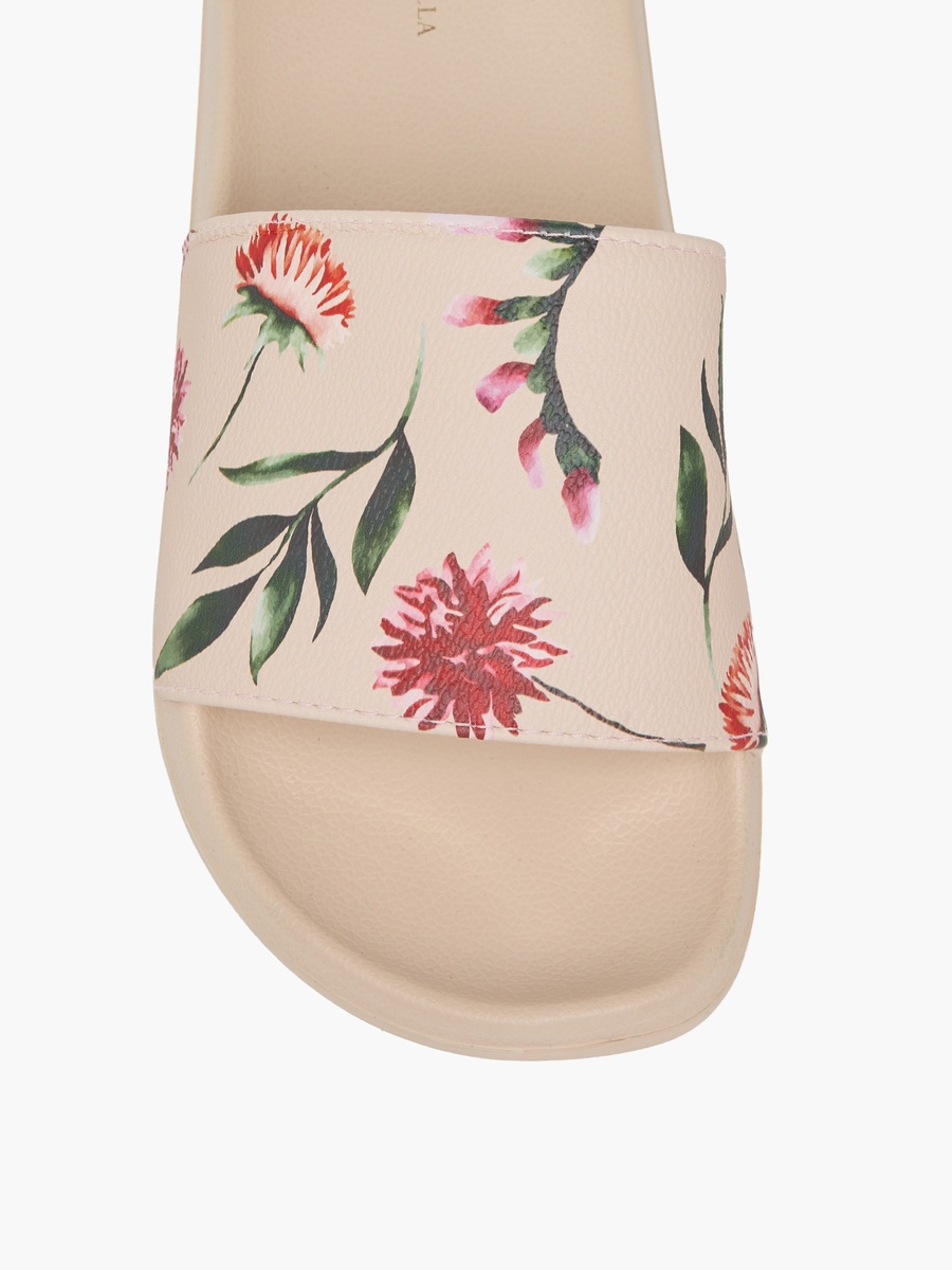 Women Floral Print Slides