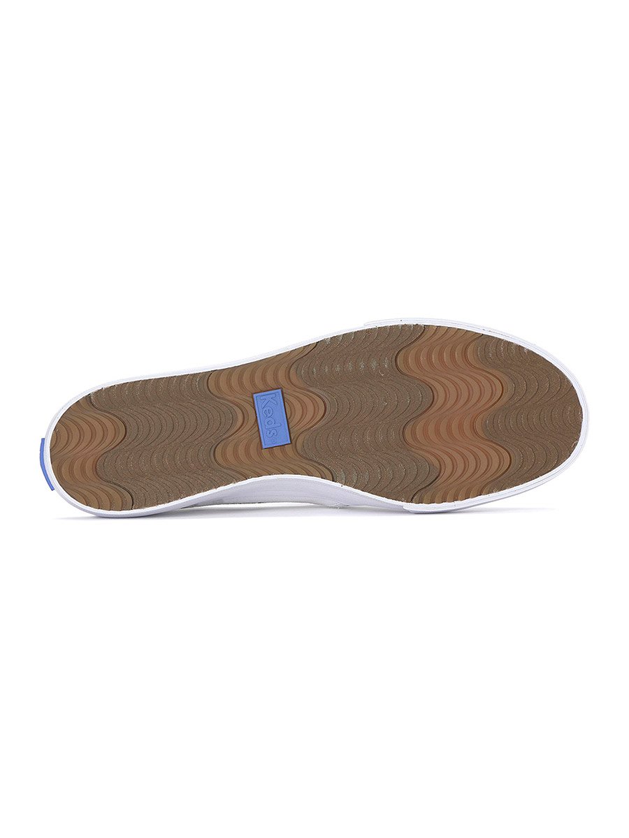 White Double Decker Slip On Canvas Sneakers
