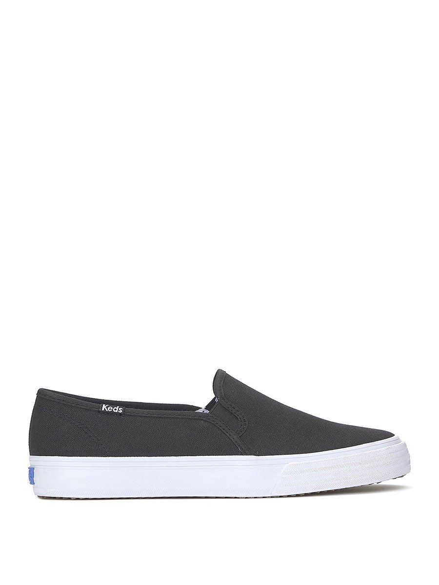 Black Double Decker Slip On Canvas Sneakers