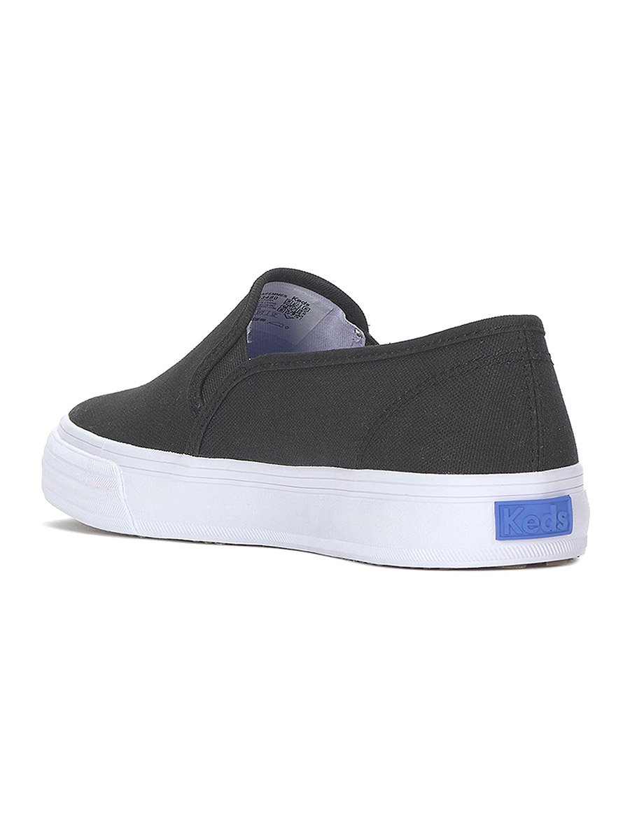 Black Double Decker Slip On Canvas Sneakers