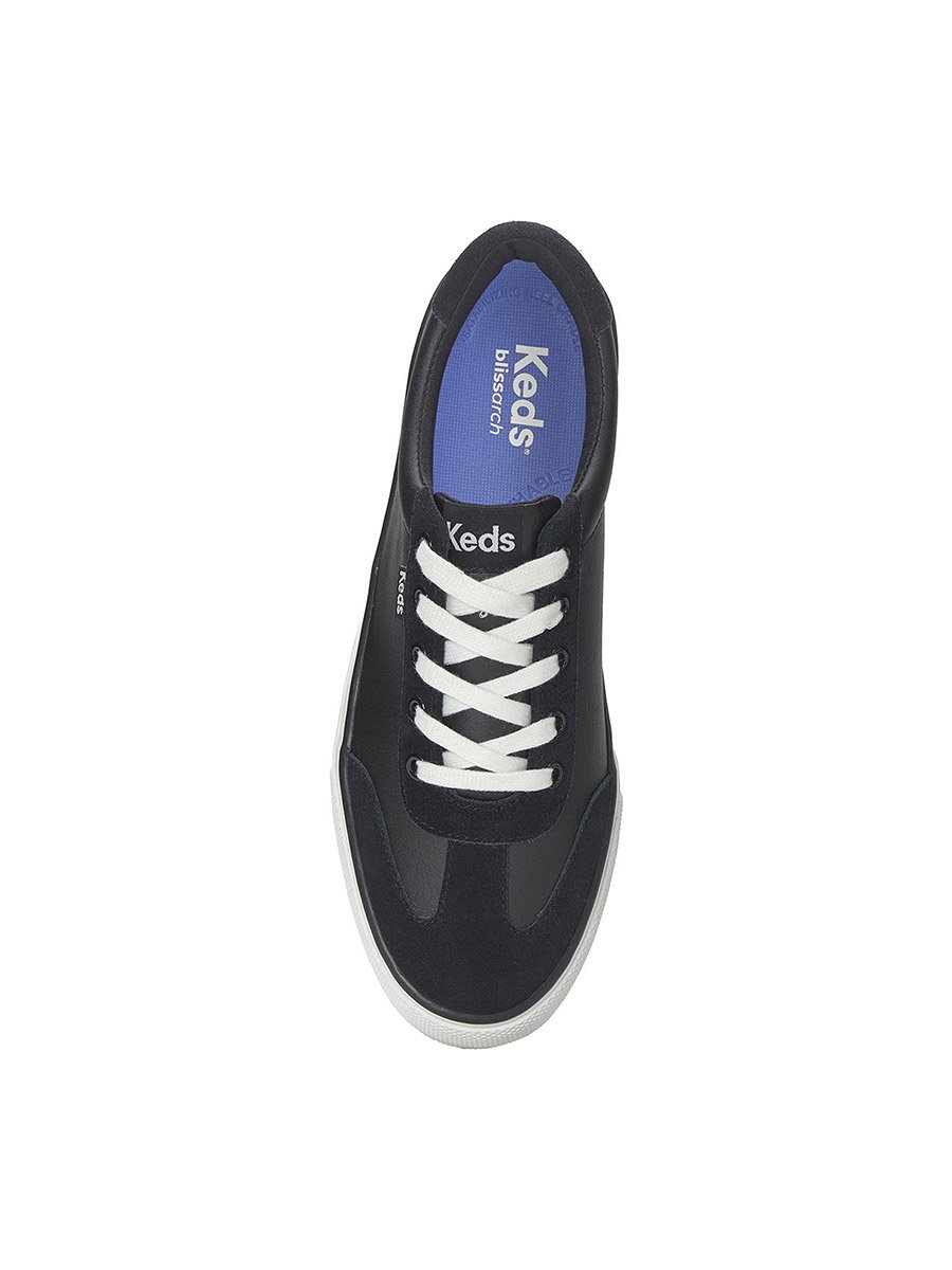 Black Jump Kick T-Toe Lace Up Leather Sneakers