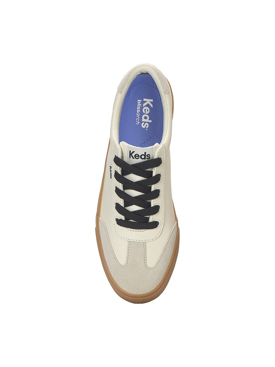 Beige Jump Kick T-Toe Lace Up Leather Sneakers