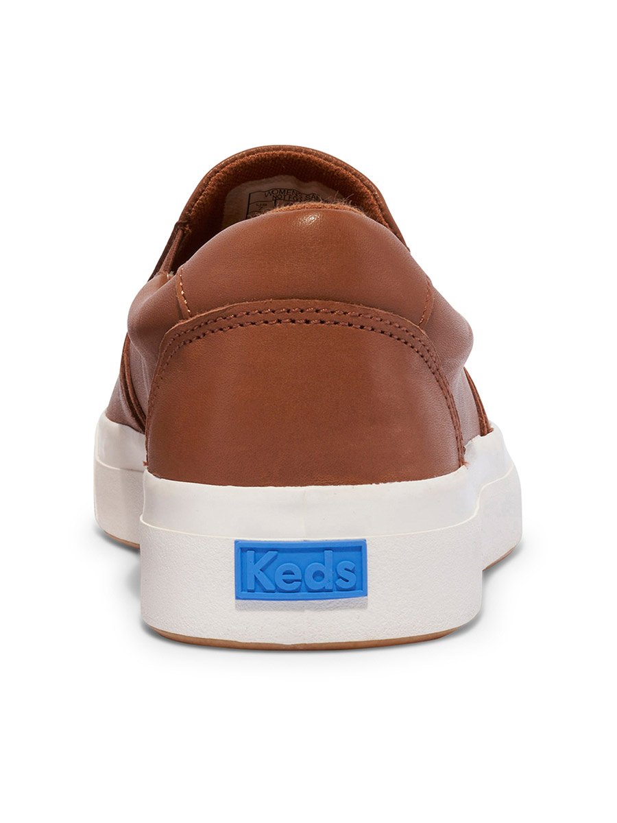 Brown Pursuit Slip-On Faux Leather Sneakers