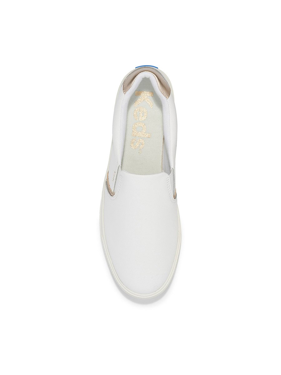 White Pursuit Faux Leather Slip-On Sneakers