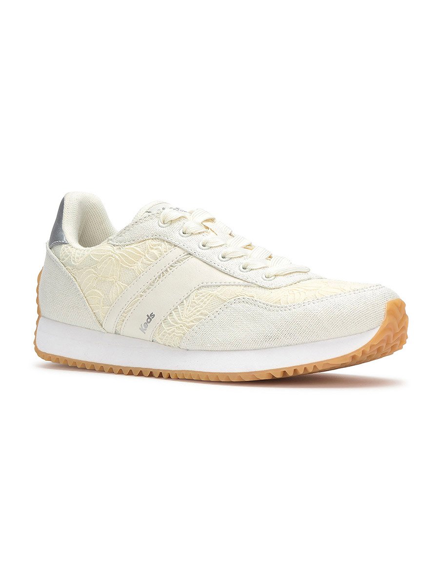 White Floral Lace Sneakers