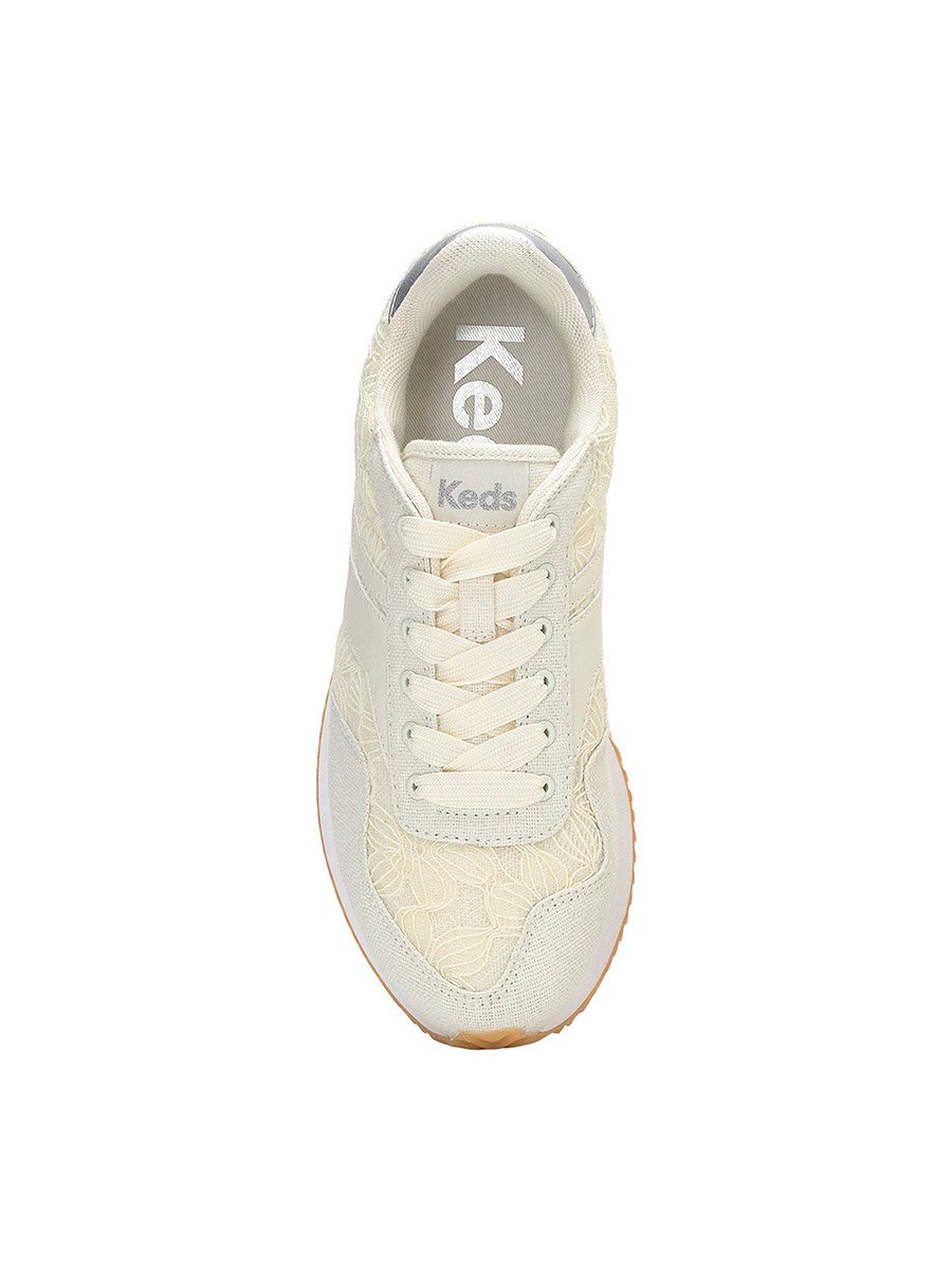 White Floral Lace Sneakers