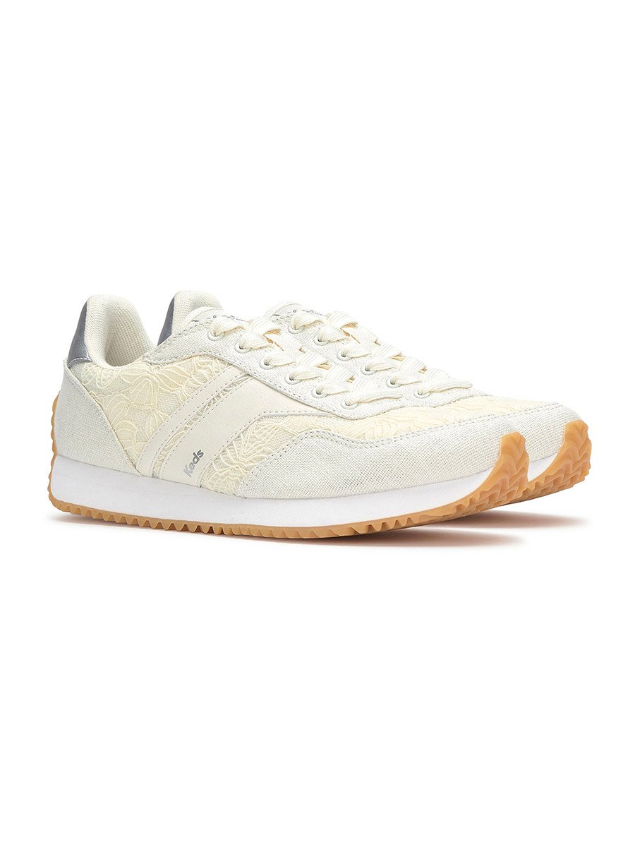 White Floral Lace Sneakers