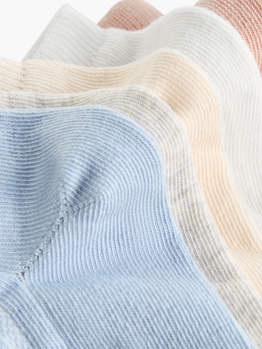 Solid Ankle Length Non Terry Socks - Set of 5