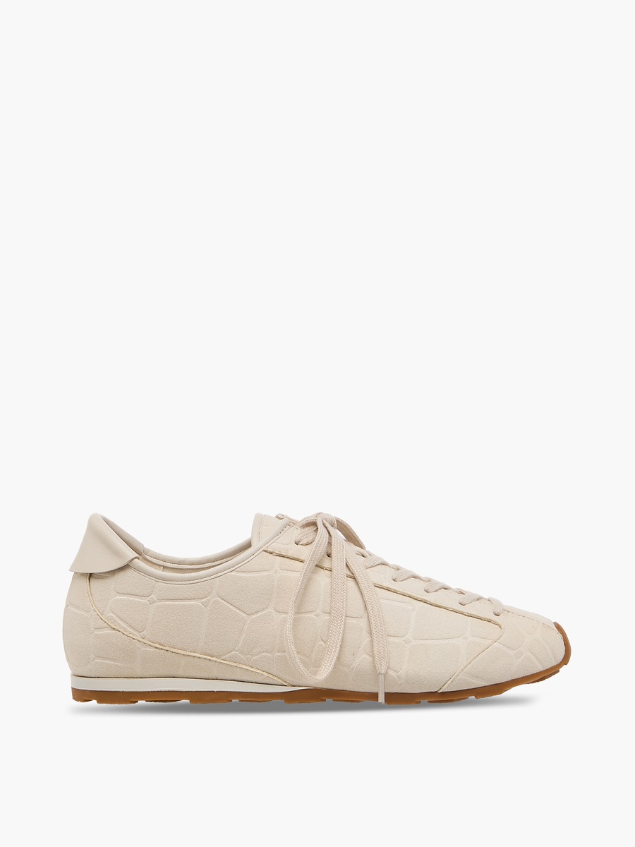 Women Textured Lace-Up Ankle Sneakers
