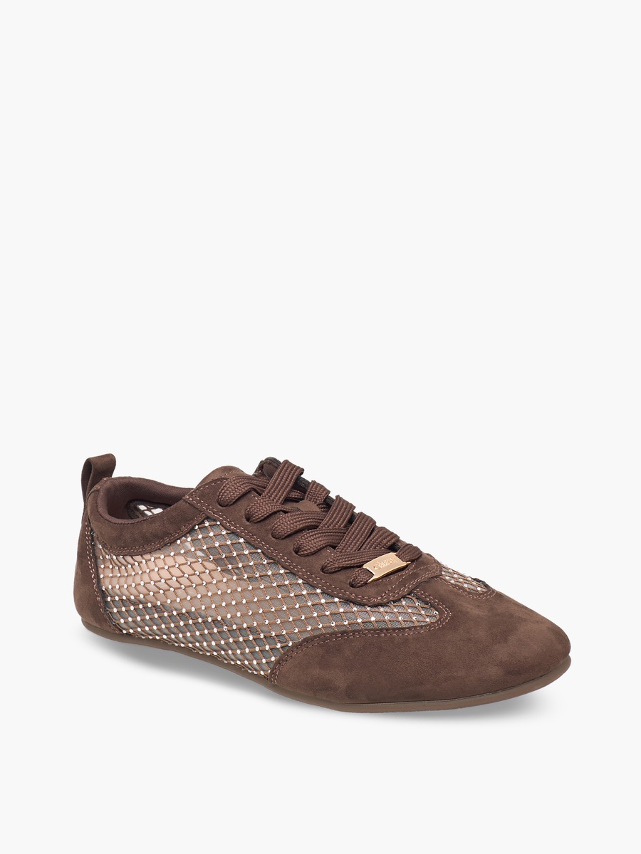 Women Mesh Detail Lace-Up Sneakers