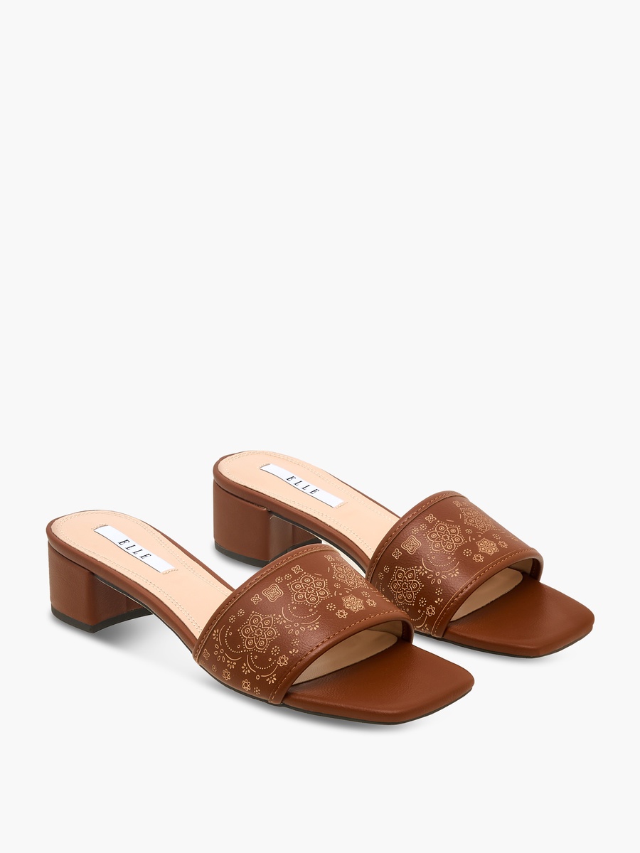 Women Printed Block Heel Sandals
