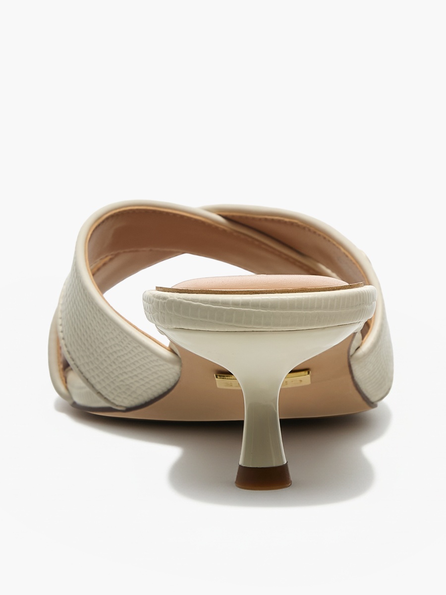 Women Cross Strap Slip-on Sandals with Kitten Heels