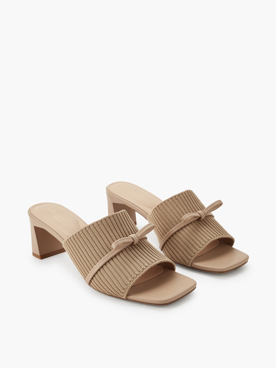 Women Ribbed Block Heel Sandals