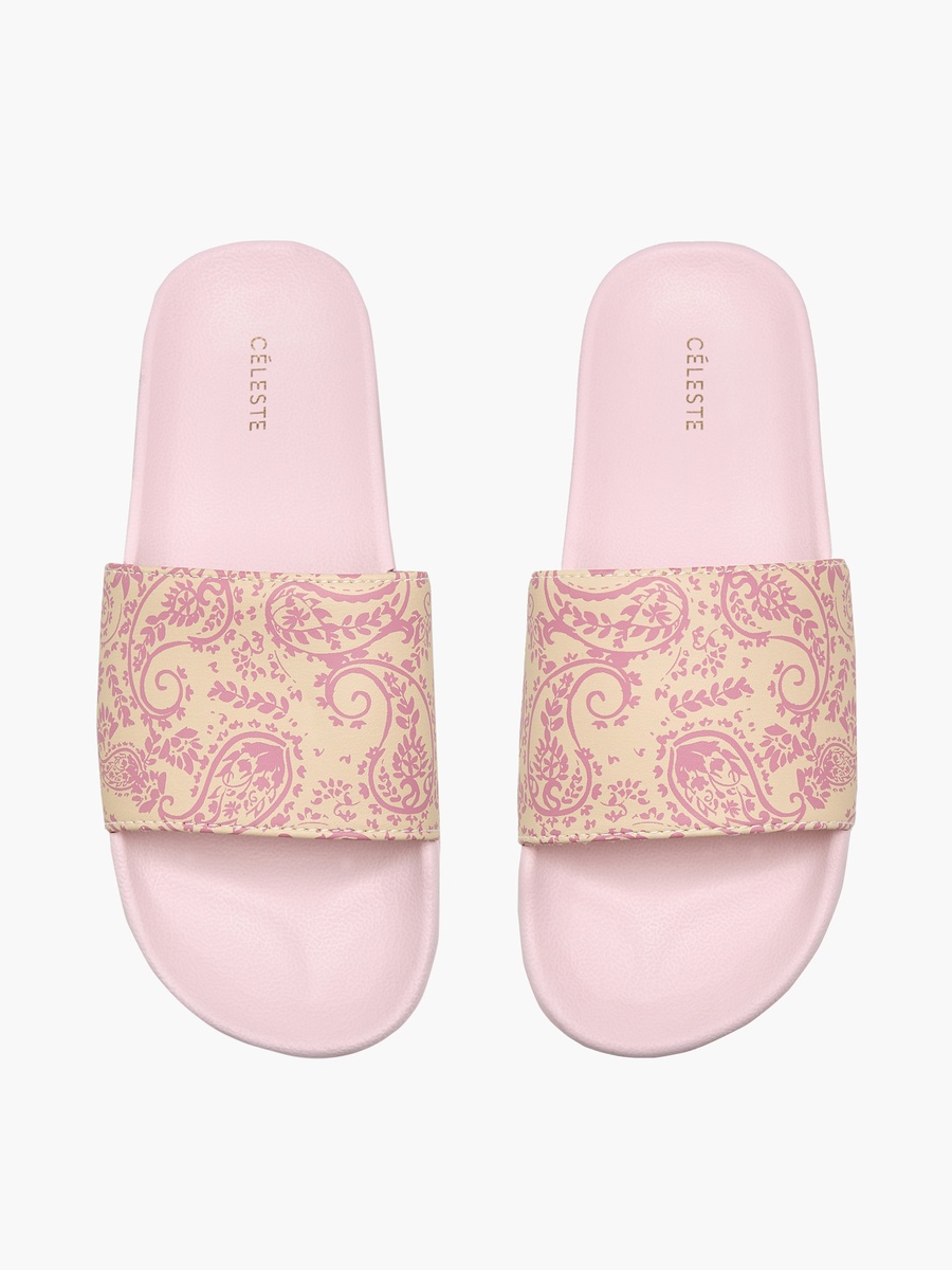 Women Paisley Print Slides