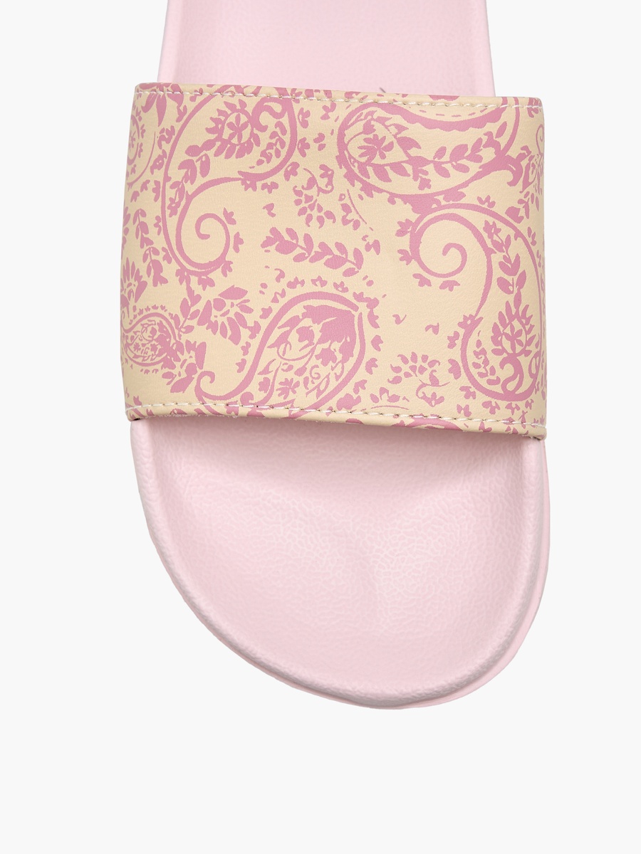 Women Paisley Print Slides