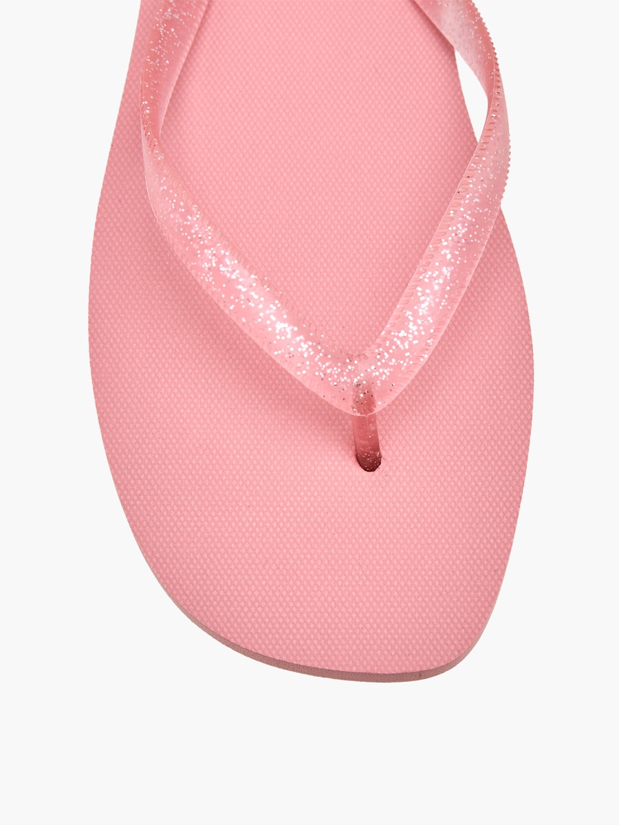 Women Glitter Print Flip Flops
