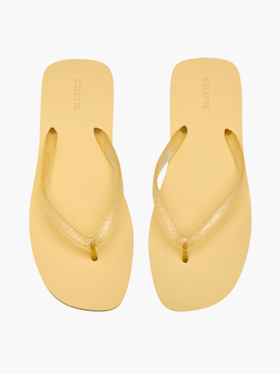 Women Glitter Print Flip Flops