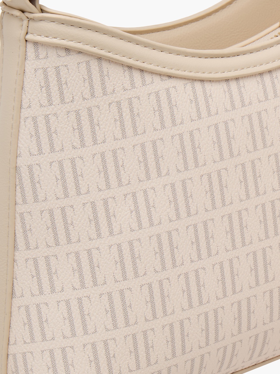 Monogram Print Shoulder Bag with Detachable Strap