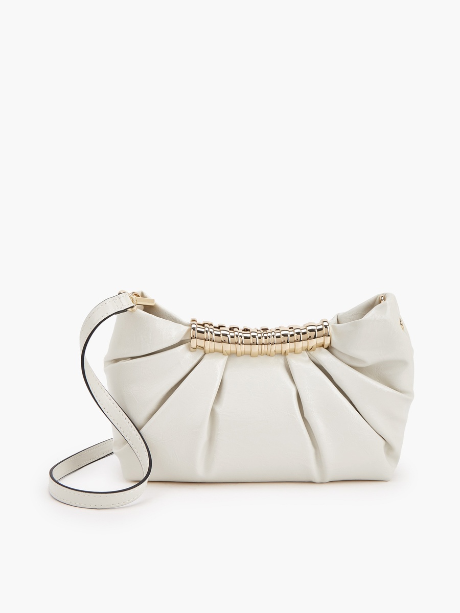 Pleated Sling Bag with Button Closure