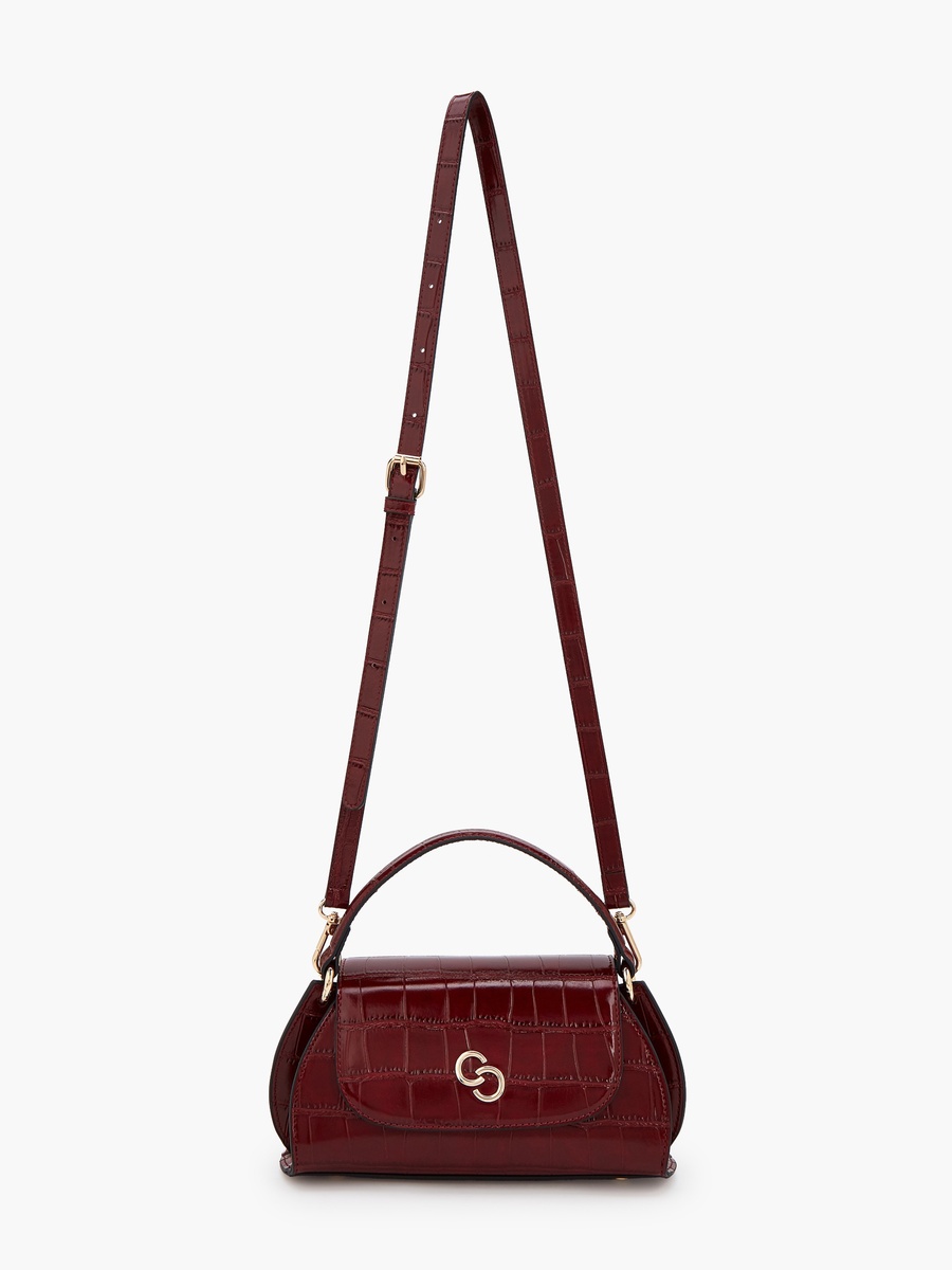 Textured Satchel Bag with Detachable Strap