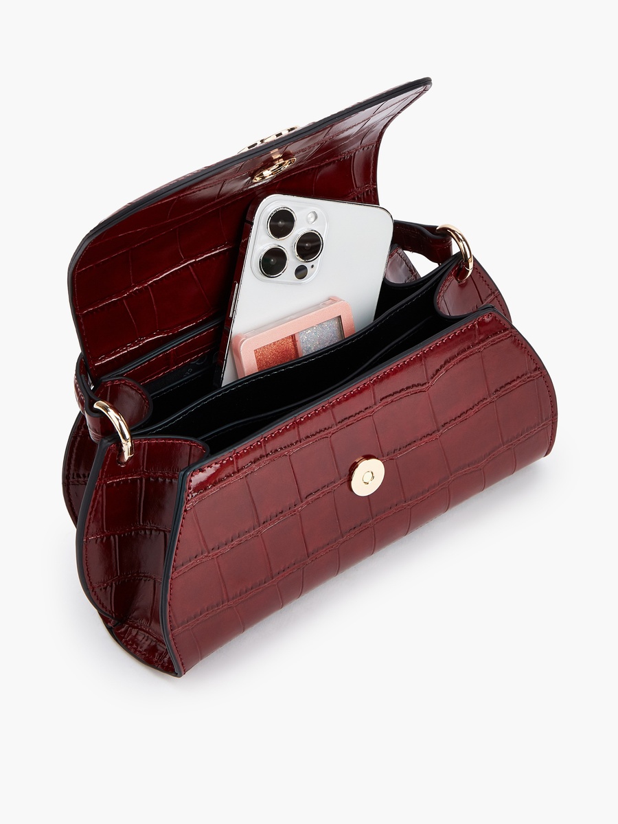 Textured Satchel Bag with Detachable Strap