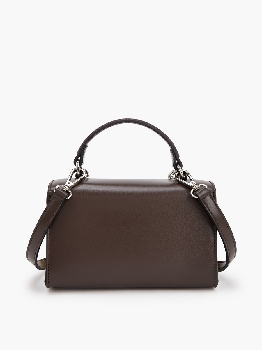 Solid Satchel Bag with Chain Detail