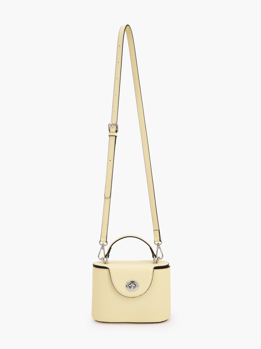Solid Crossbody Bag with Twist Lock Closure