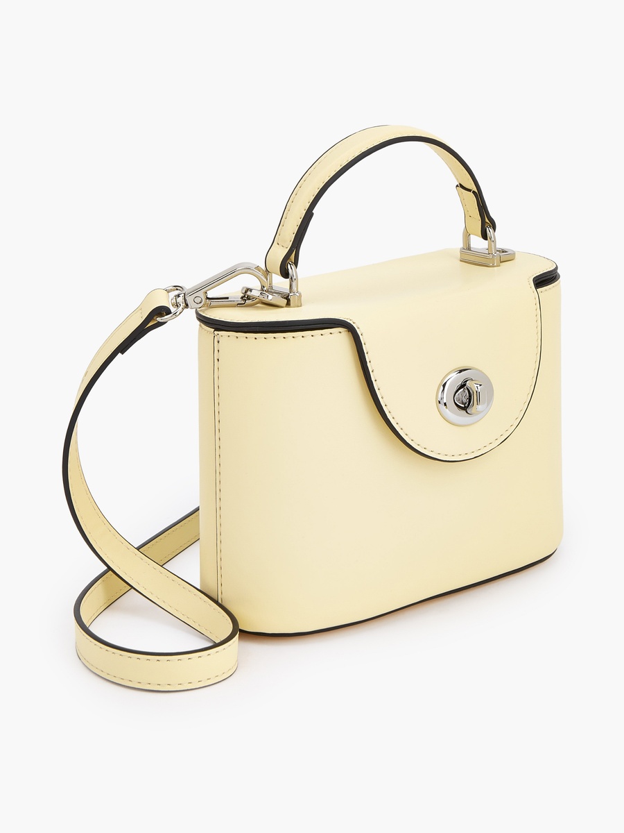 Solid Crossbody Bag with Twist Lock Closure