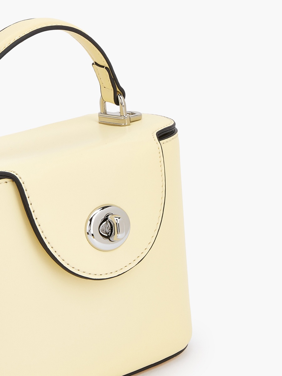 Solid Crossbody Bag with Twist Lock Closure