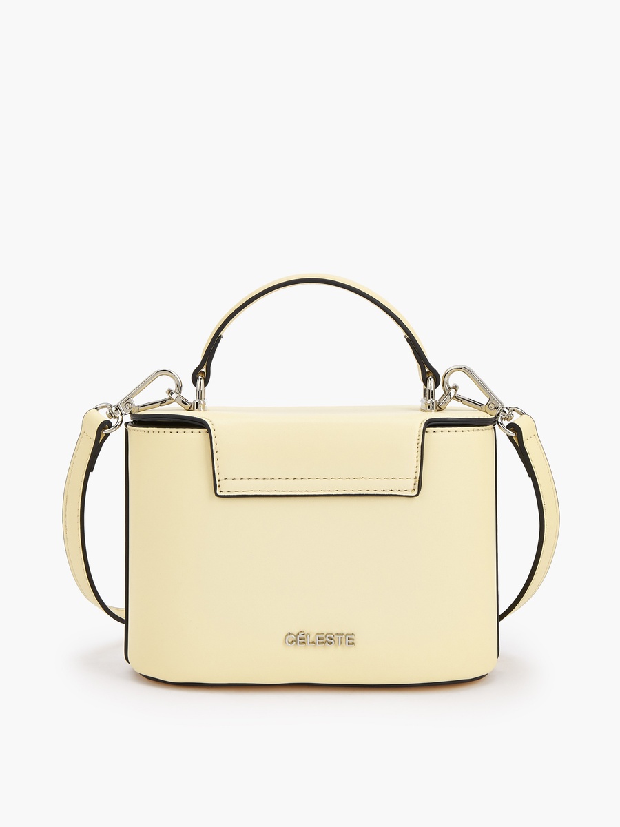Solid Crossbody Bag with Twist Lock Closure