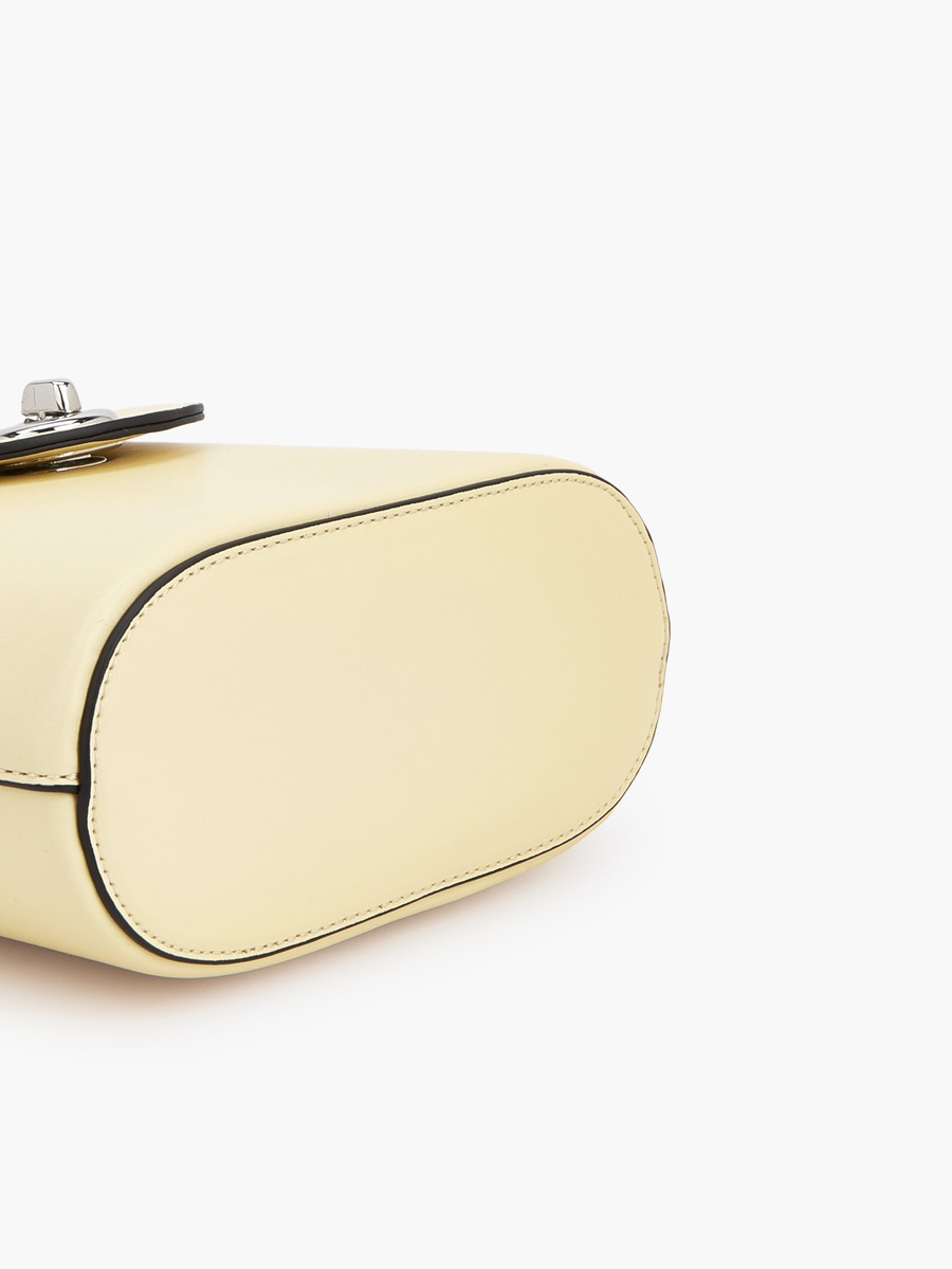 Solid Crossbody Bag with Twist Lock Closure