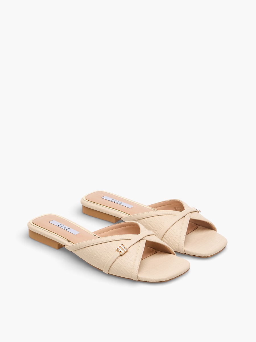 Women Monogram Debossed Slide Sandals