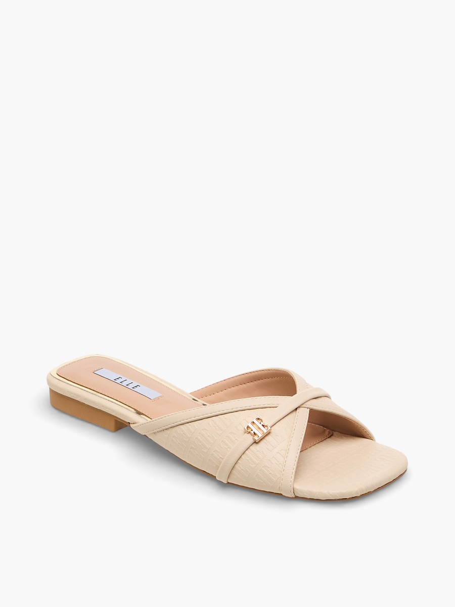 Women Monogram Debossed Slide Sandals