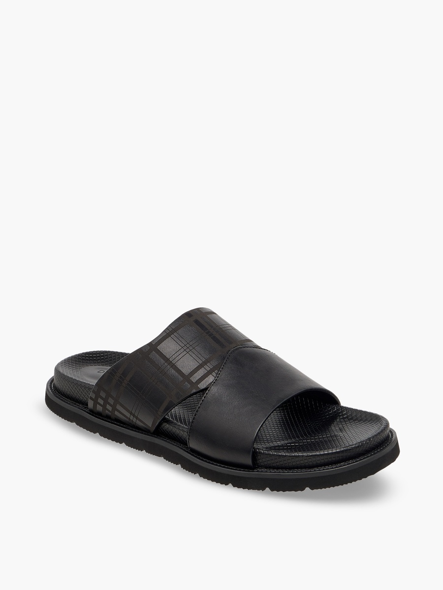 Men Checked Slip-On Comfort Sandals
