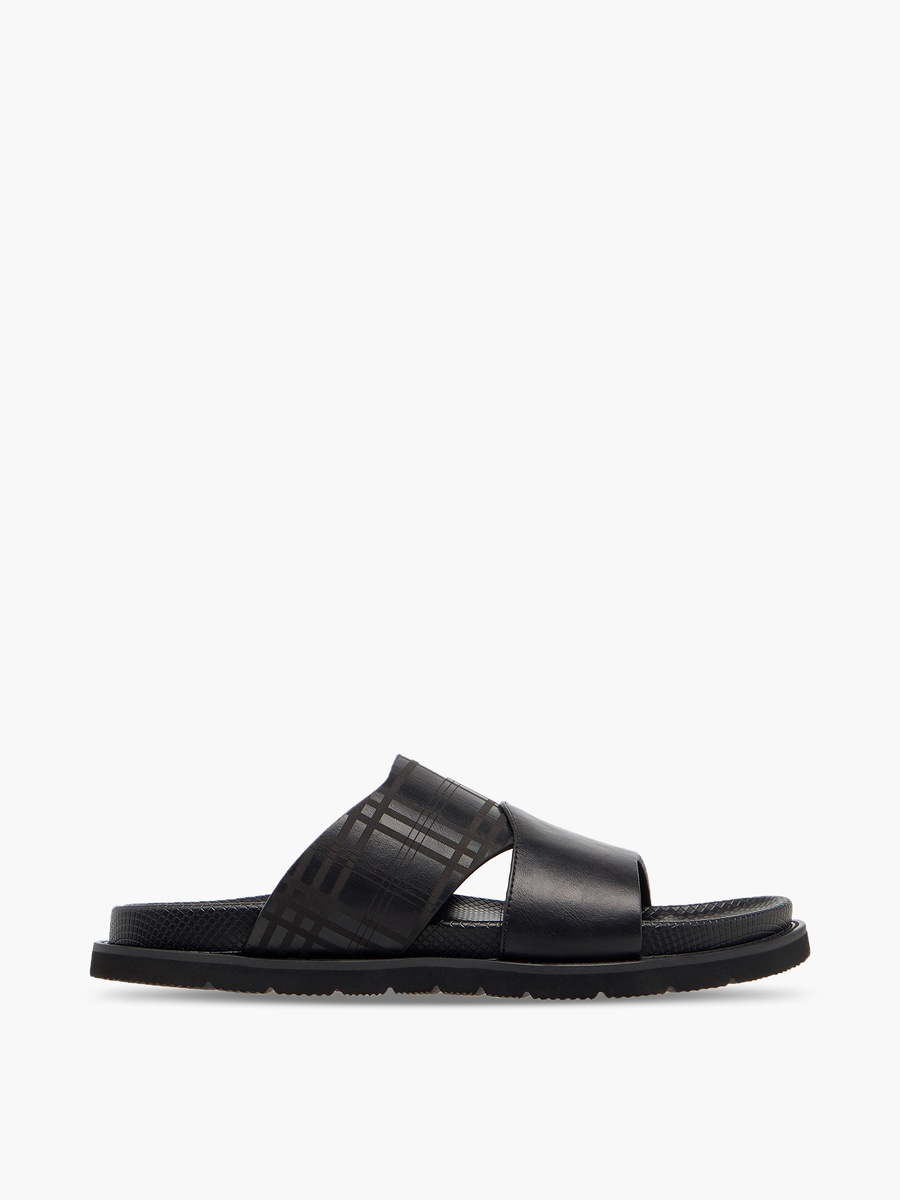 Men Checked Slip-On Comfort Sandals