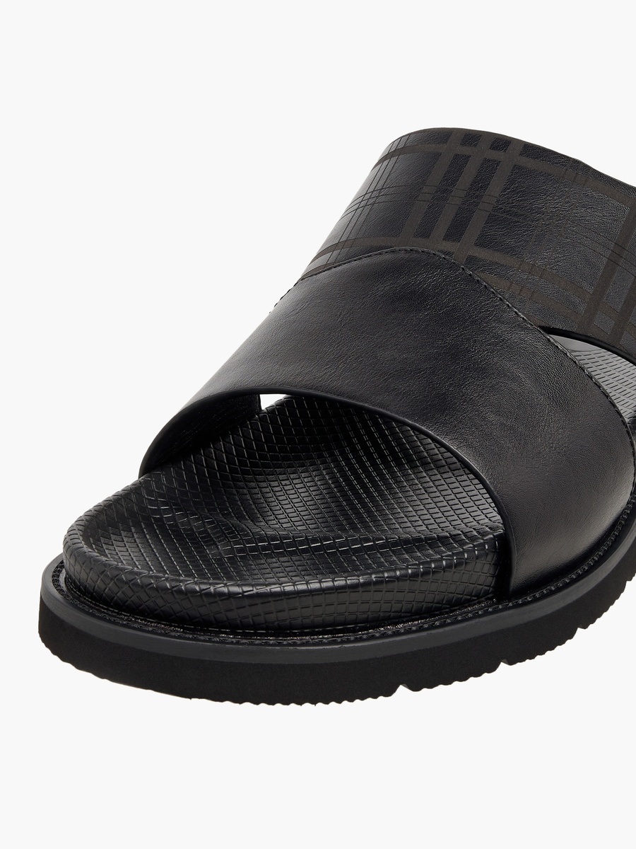 Men Checked Slip-On Comfort Sandals