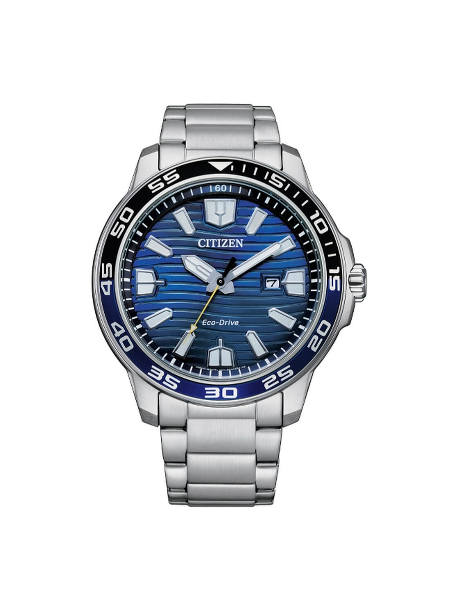 Men Eco-Drive Light Powered Movement Watch, Analog Display and Stainless Steel Strap - AW1525-81L, Silver